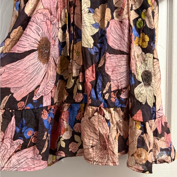 Entro Floral Mini Dress With Puff Sleeves Size Small - Picture 5 of 12